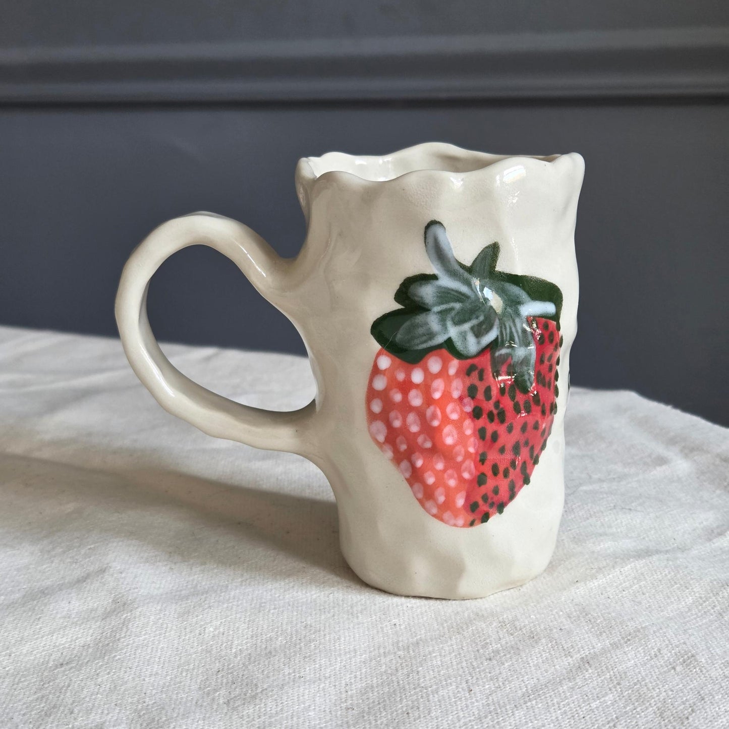 Coil-built Mug - Strawberry Portrait