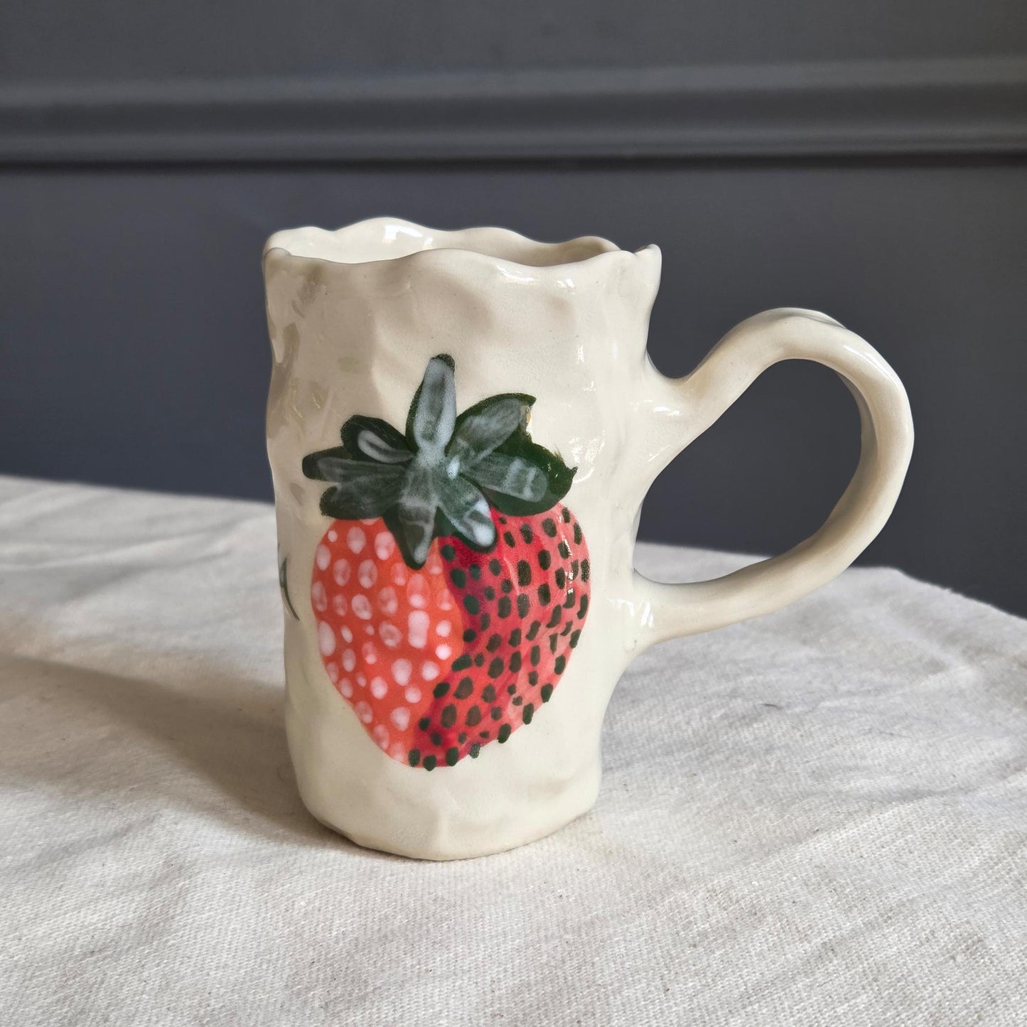 Coil-built Mug - Strawberry Portrait