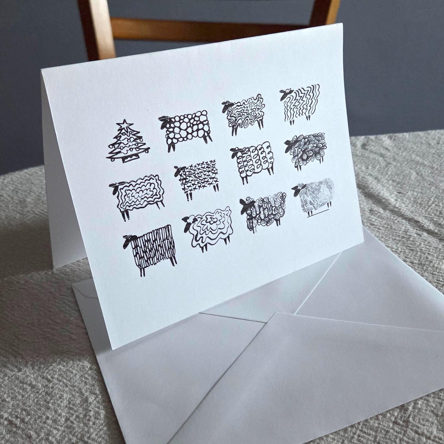 Blank Cream Card - Sheep Christmas Card