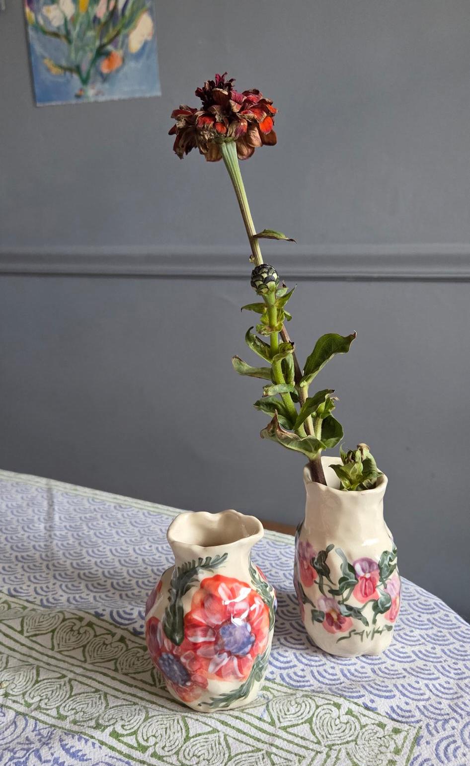 Coil Built Bud Vase - Strawberry / Poppy Season