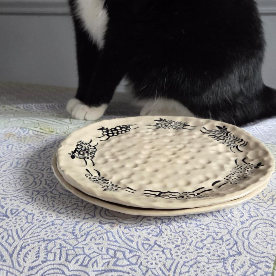 Stackable 8.5" Plate - Set of 2 - Prancing Sheep