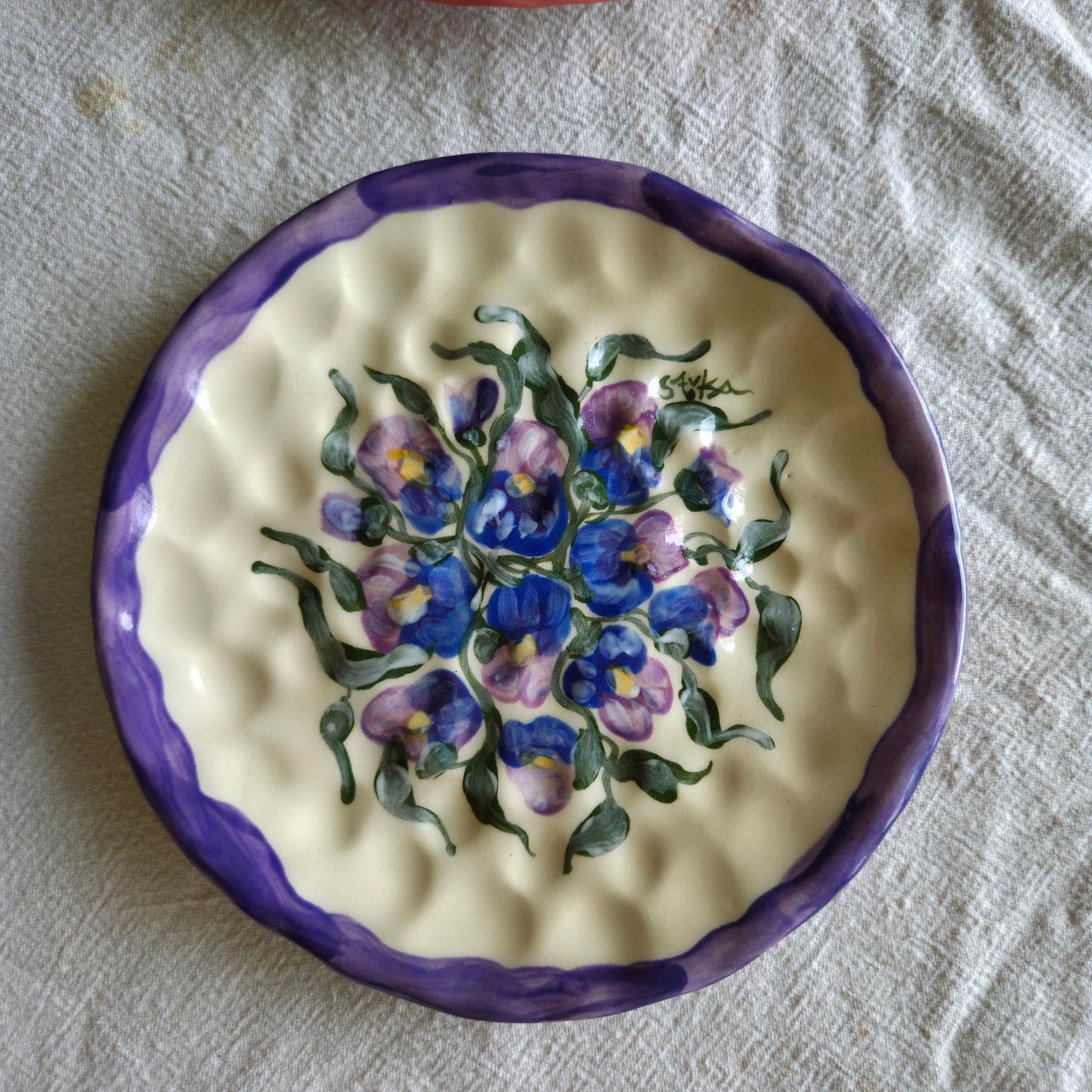 Stackable 6.5" Plate(s) - Pansies & Blueberries