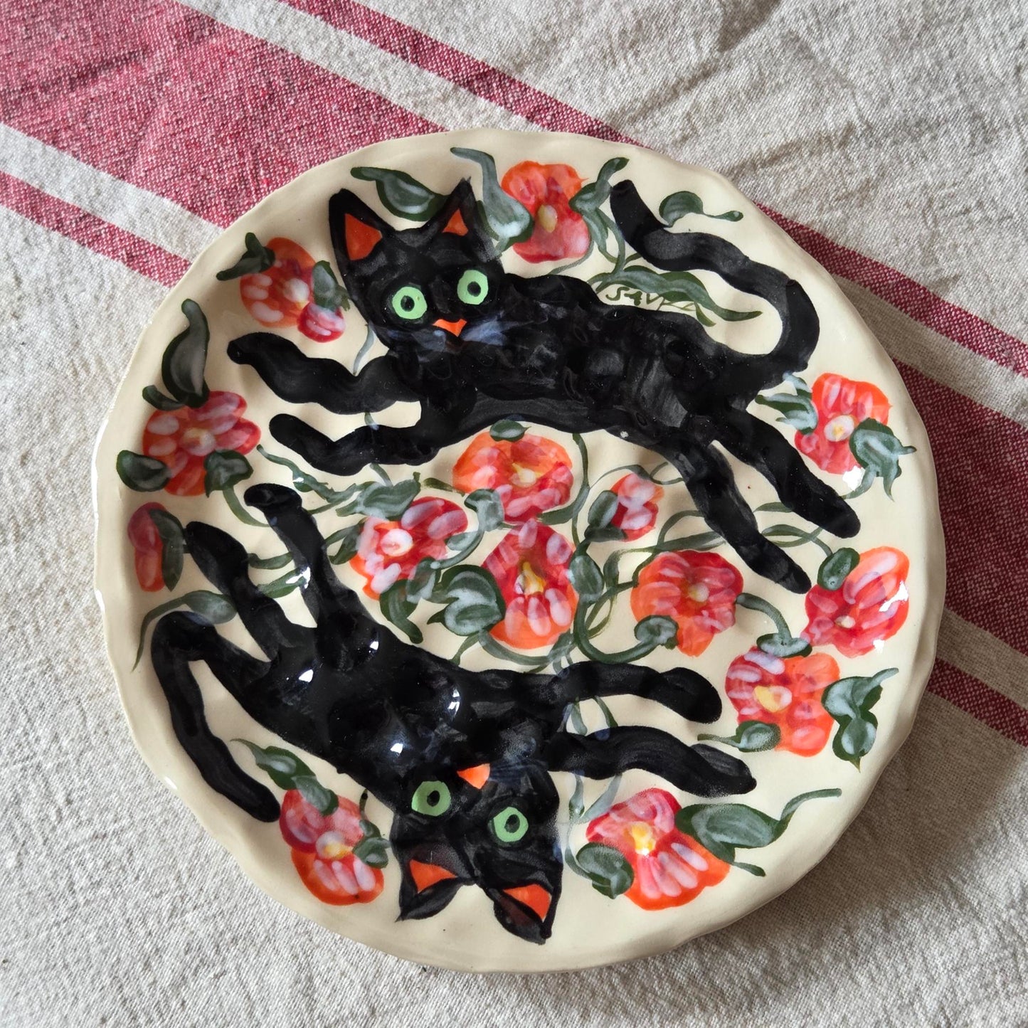 Stackable 6.5" Plate(s) - Prancing Kitties