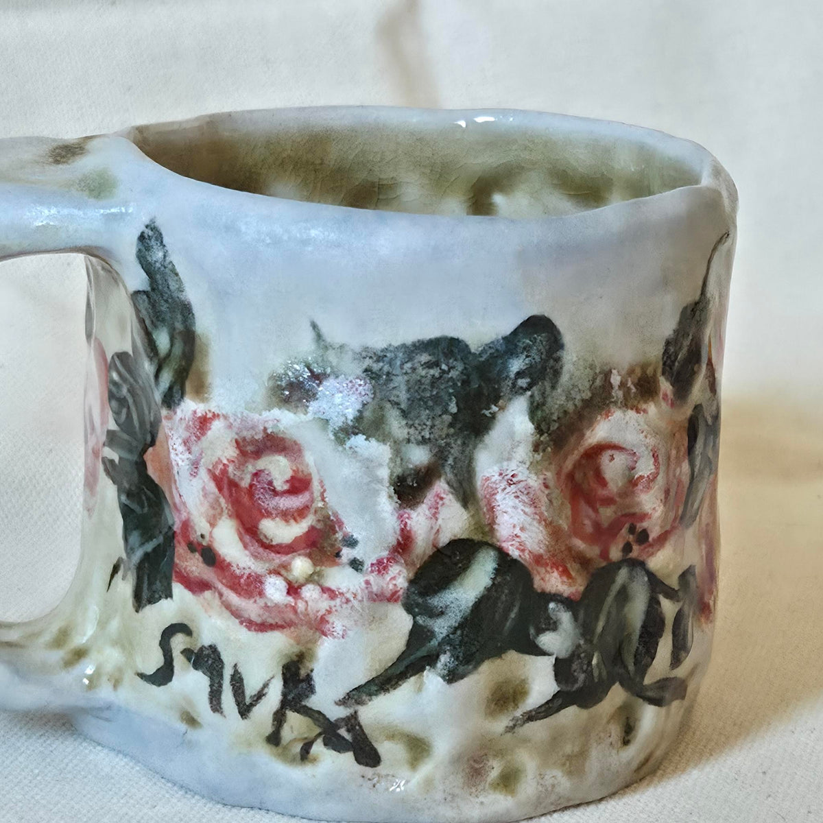 Sweet Size Mug - Woodfired - Rose Season