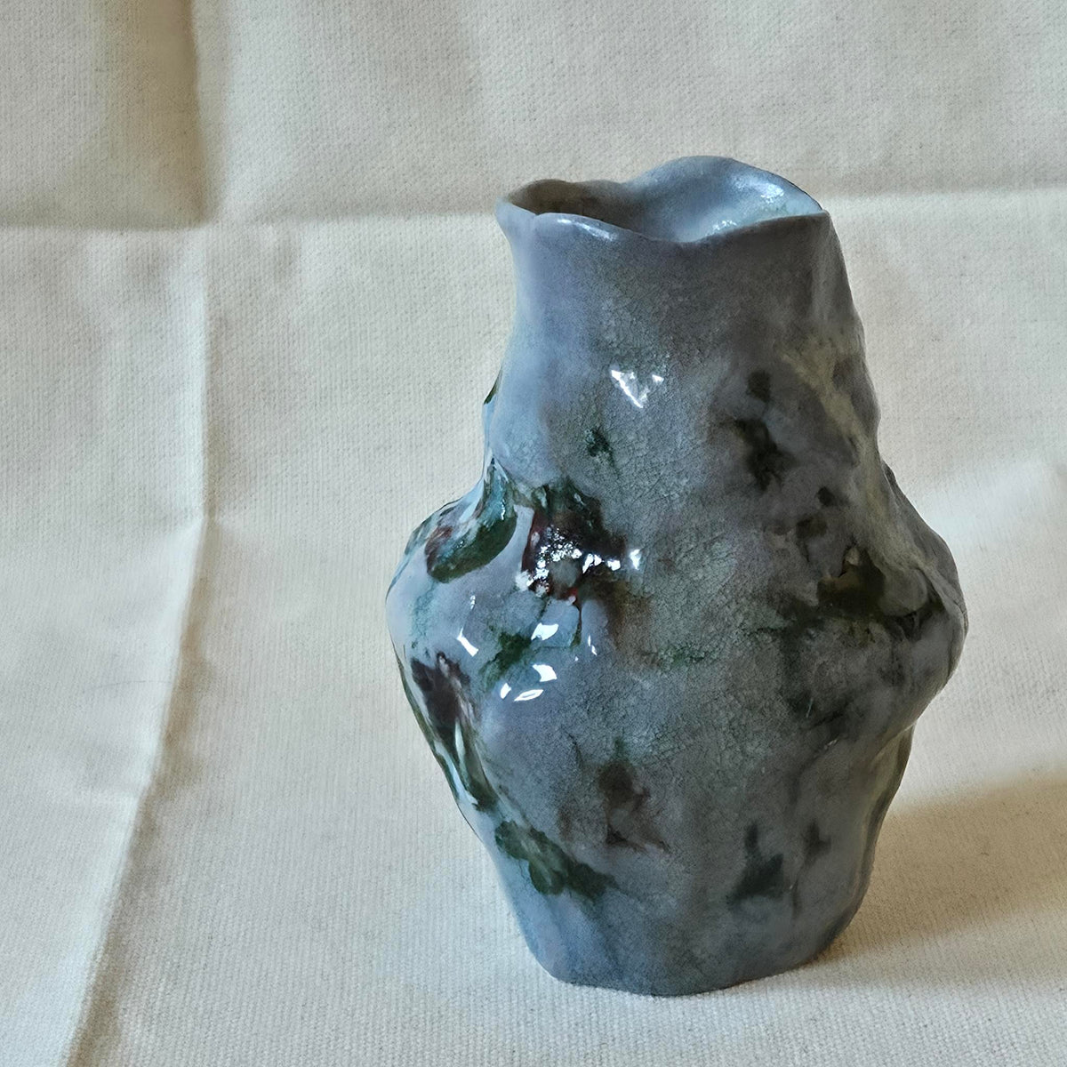 Coil-built Bud Vase - Woodfired / Soda - Strawberry Season i