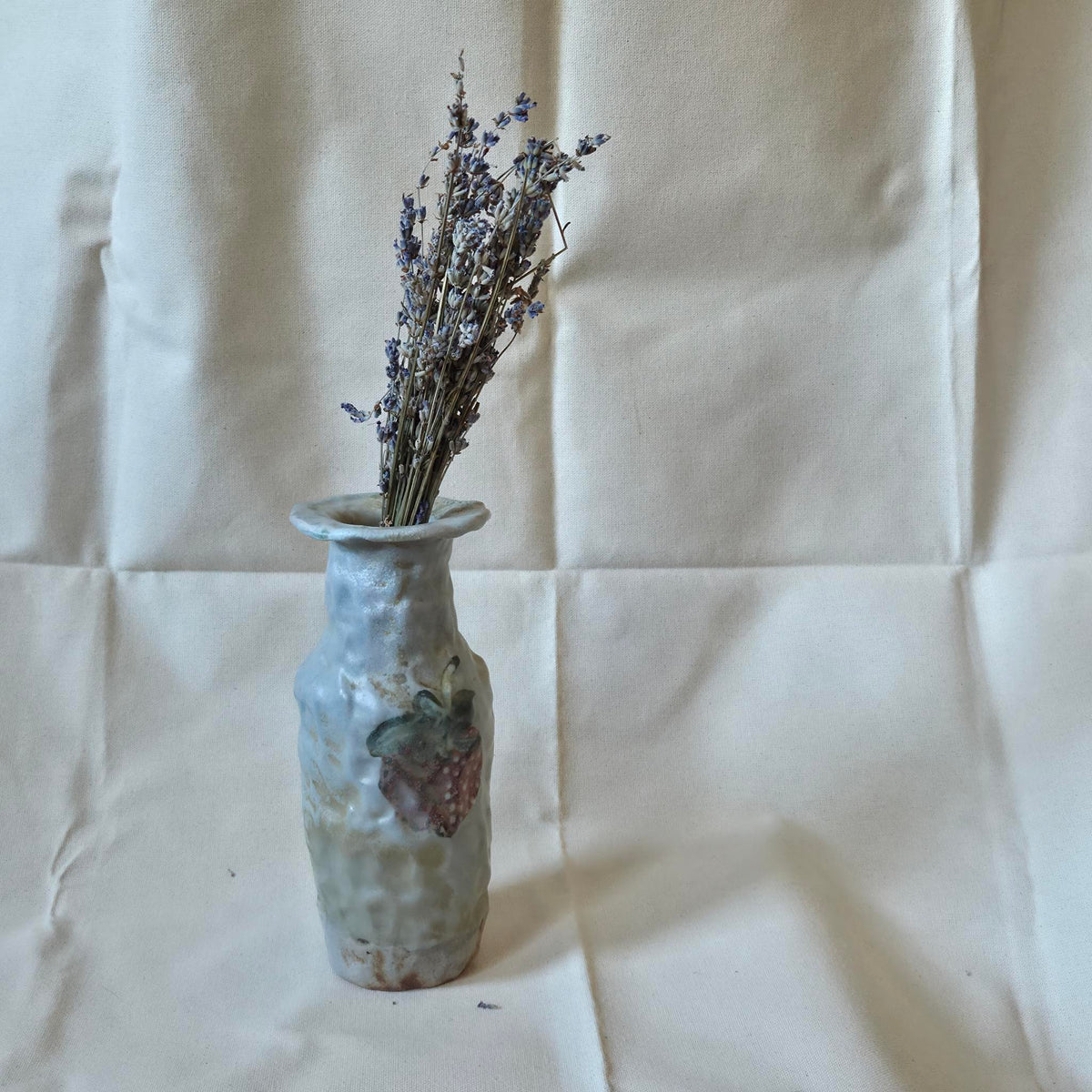 Coil-built Vase - Woodfired / Soda - Strawberry Portrait i