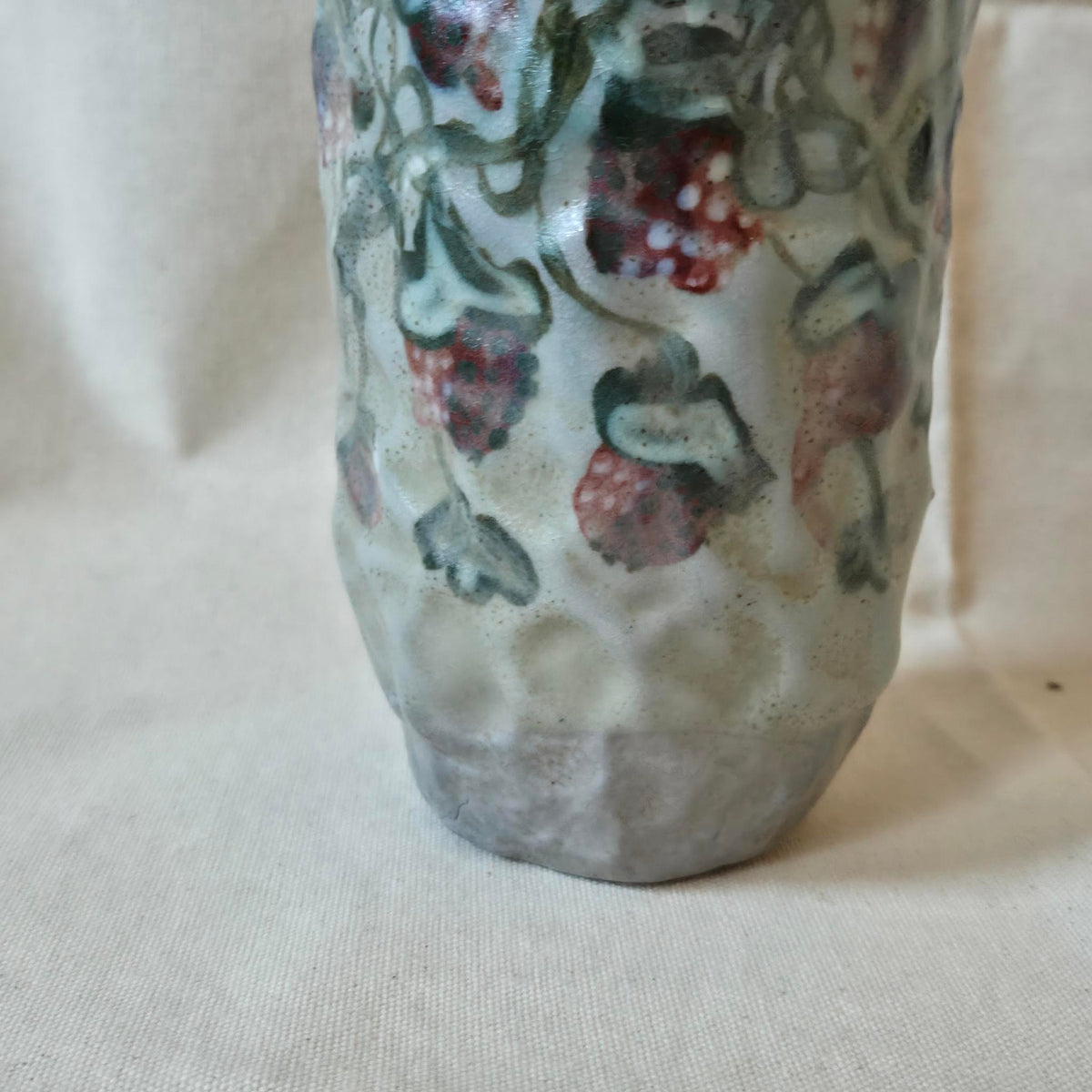 Coil-built Vase - Woodfired / Soda - Strawberry Season i