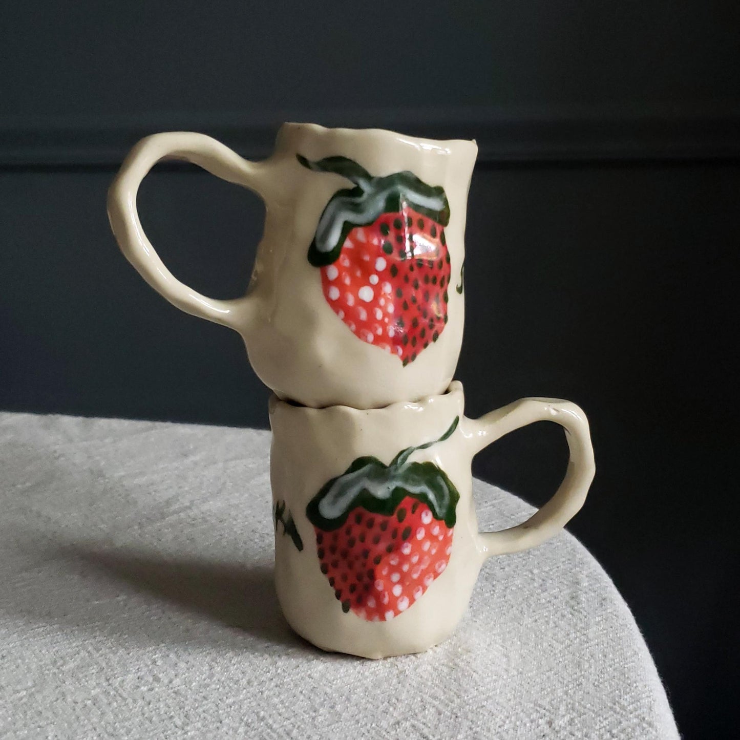 2 oz. Coil-built Espresso Mug Set - Strawberry Portrait