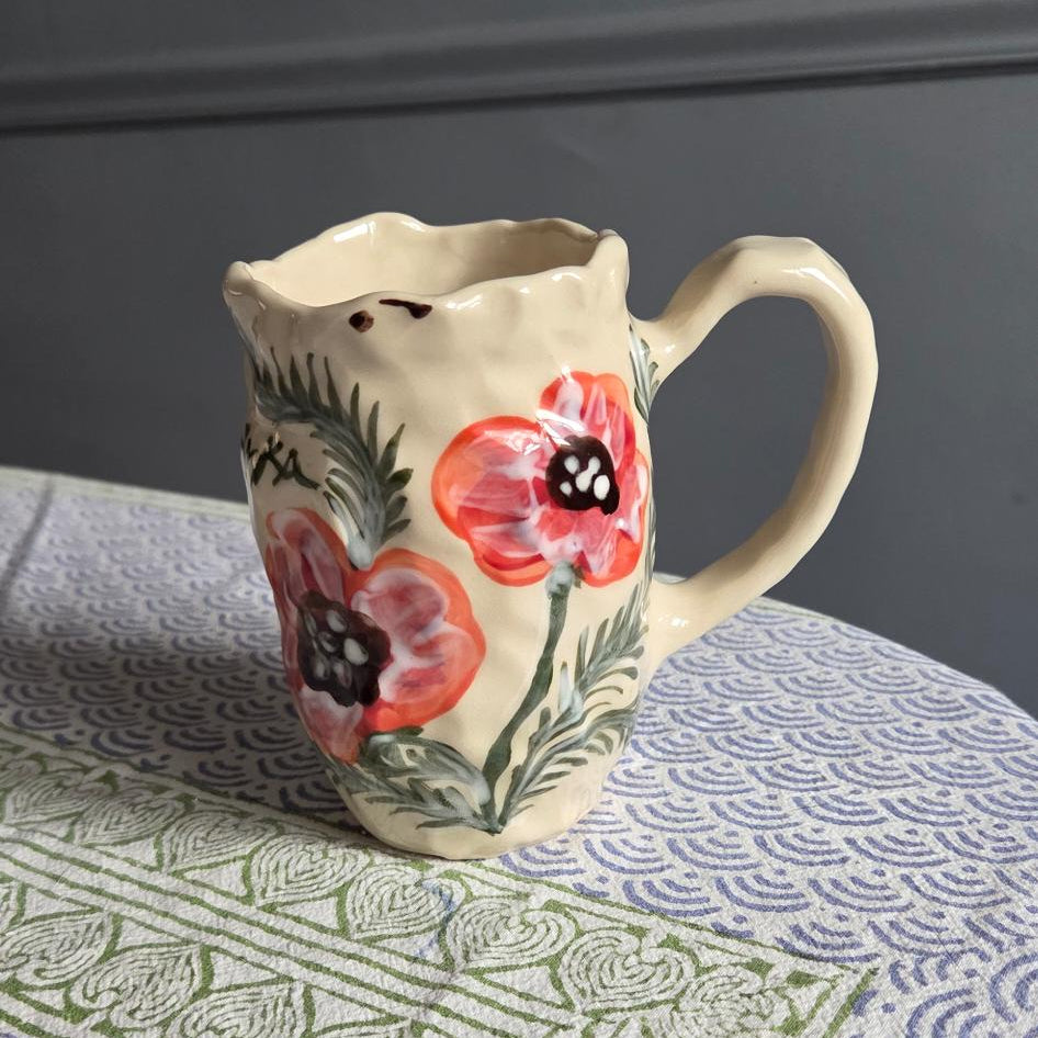 Coil-built Mug - Poppy Season