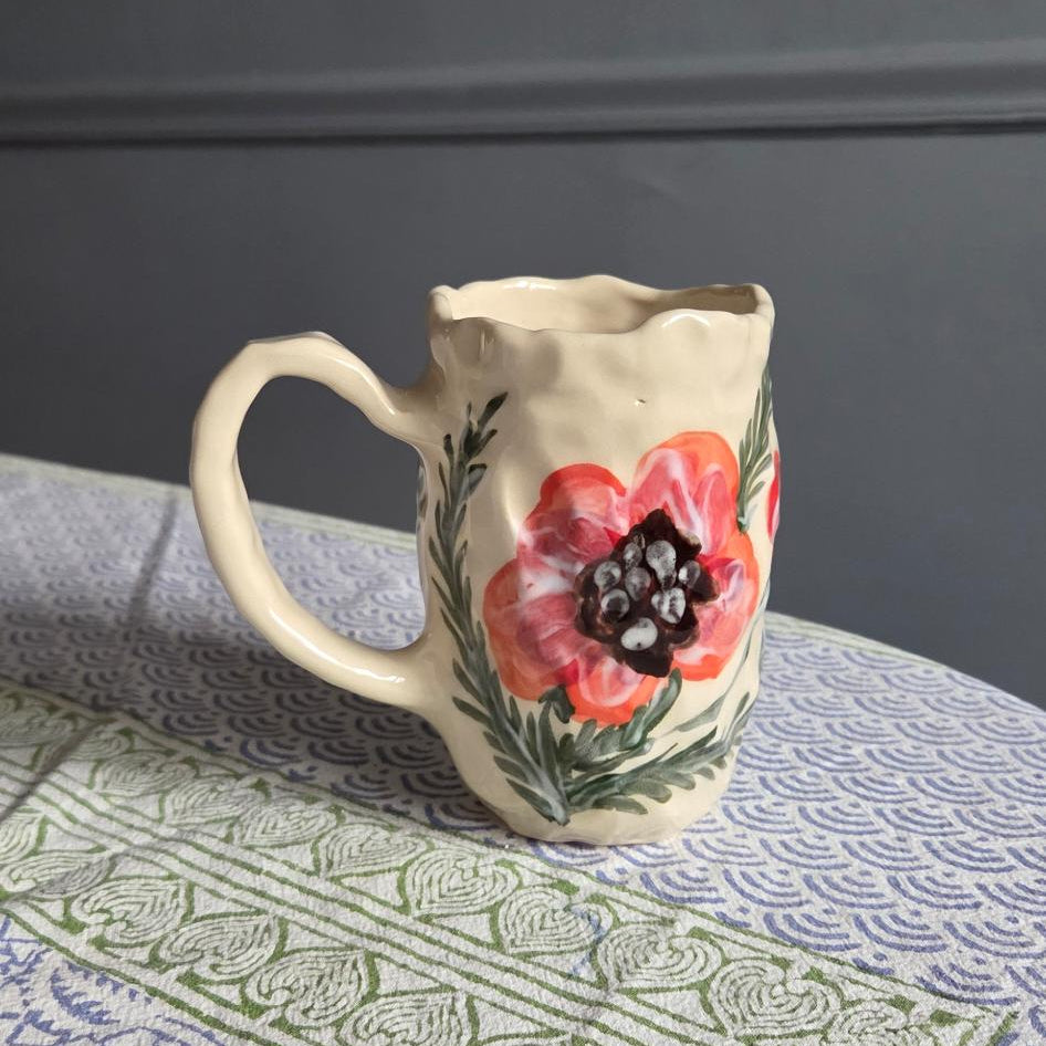 Coil-built Mug - Poppy Season