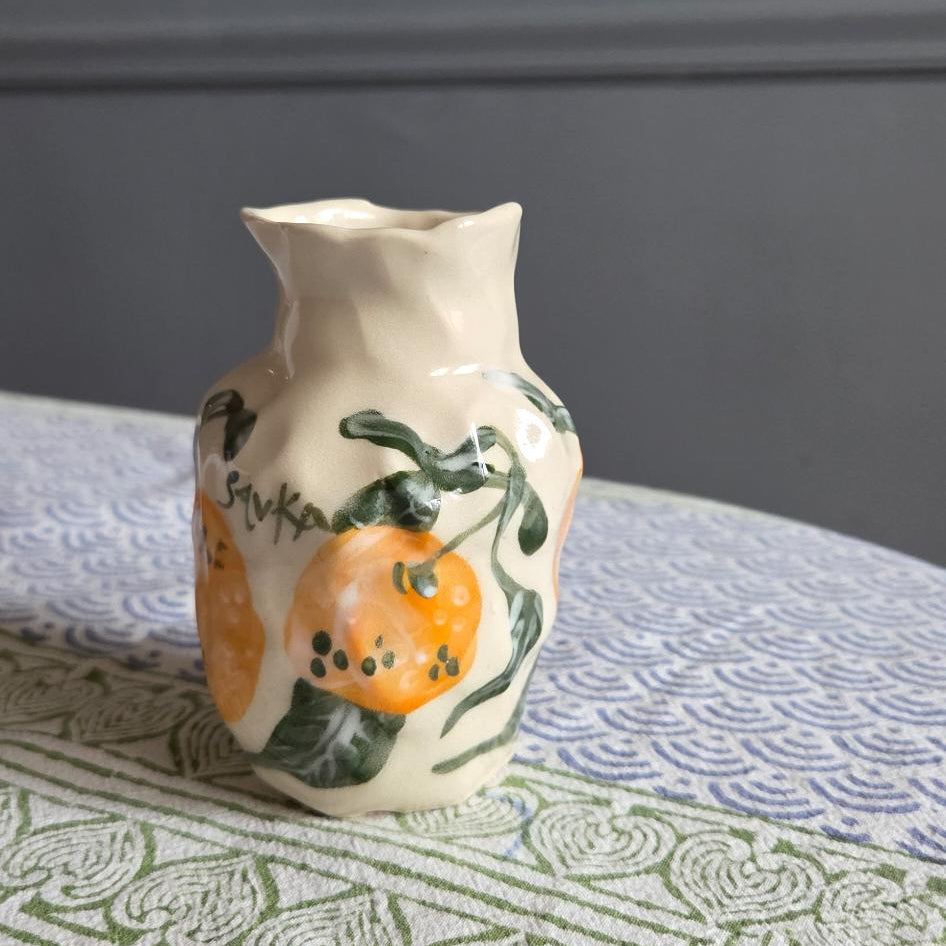 Coil Built Bud Vase - Clementine Season