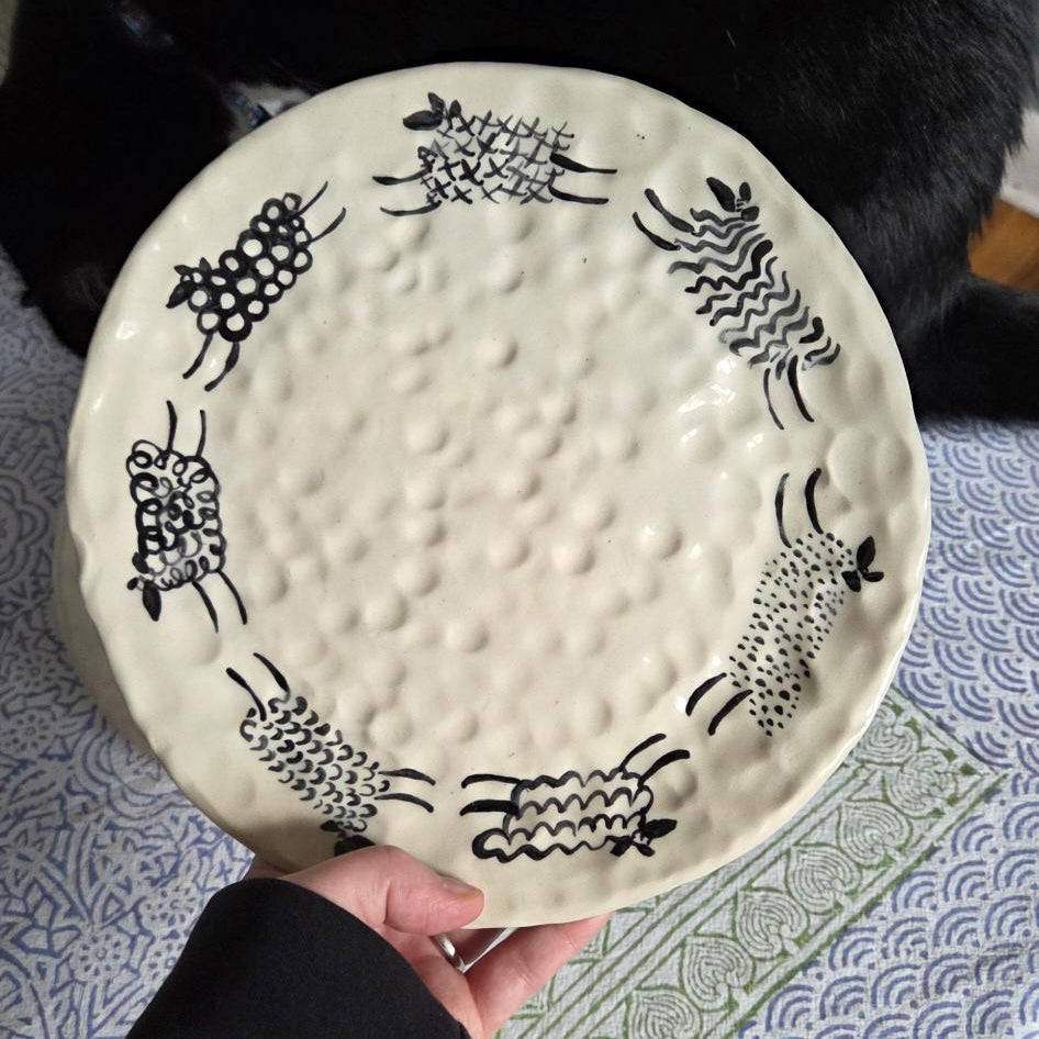 Stackable 8.5" Plate - Set of 2 - Prancing Sheep