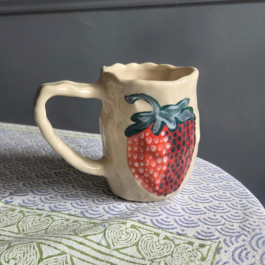 Coil-built Mug - Strawberry Portrait