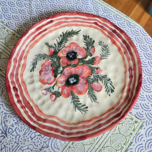 Stackable 8.5" Plate - Poppy Bouquet - SECOND
