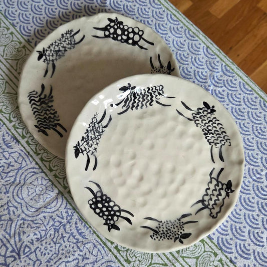 Stackable 6.5" Plate - Set of 2 - Prancing Sheep