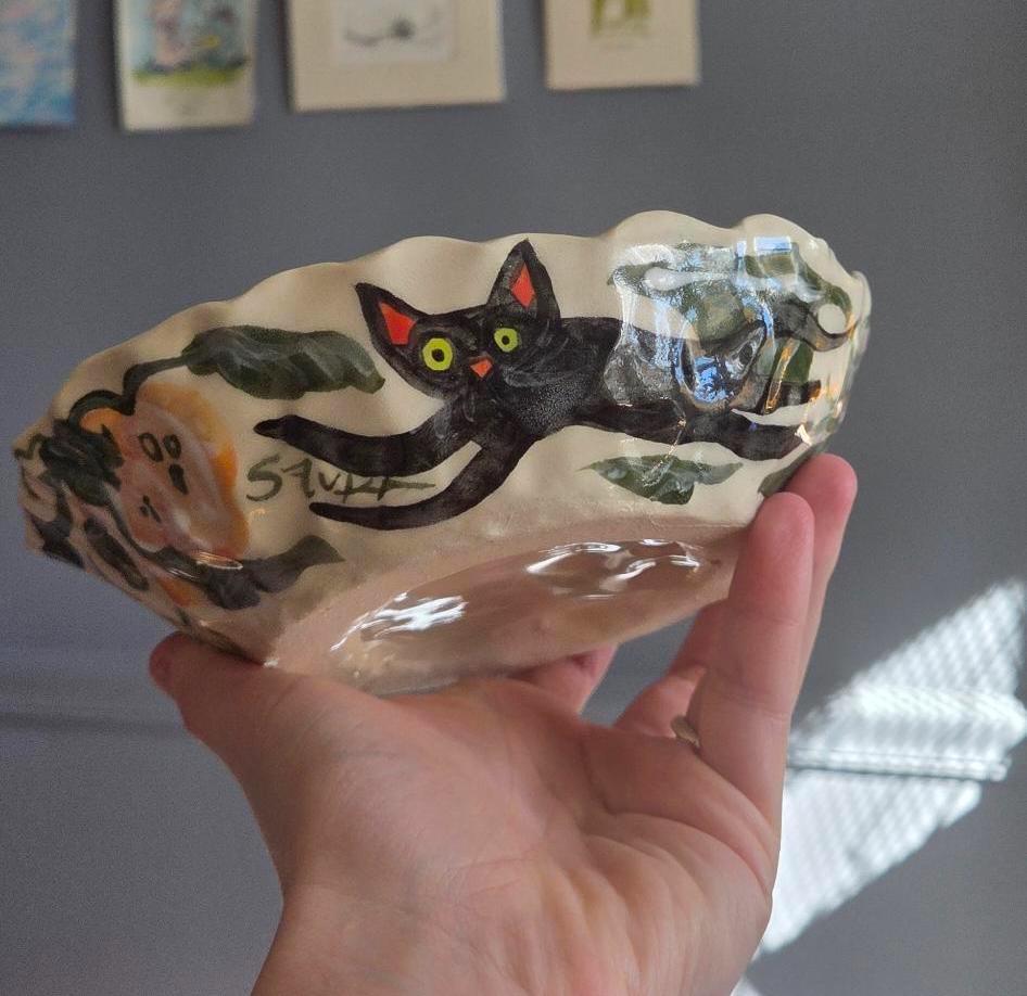 Wonky Bowl - Kitty Pumpkin Season