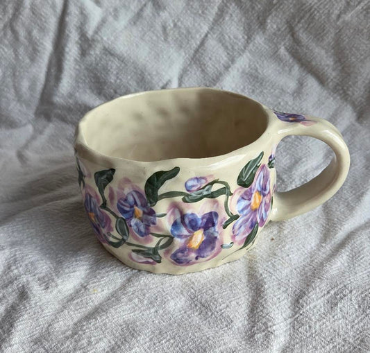 Short & Stout Mug - Purple Pansy Season - SECONDS SALE