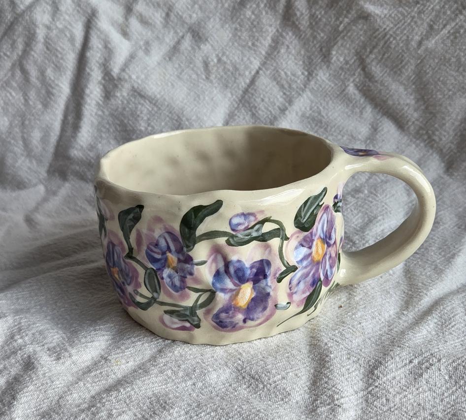 Short & Stout Mug - Purple Pansy Season - SECONDS SALE