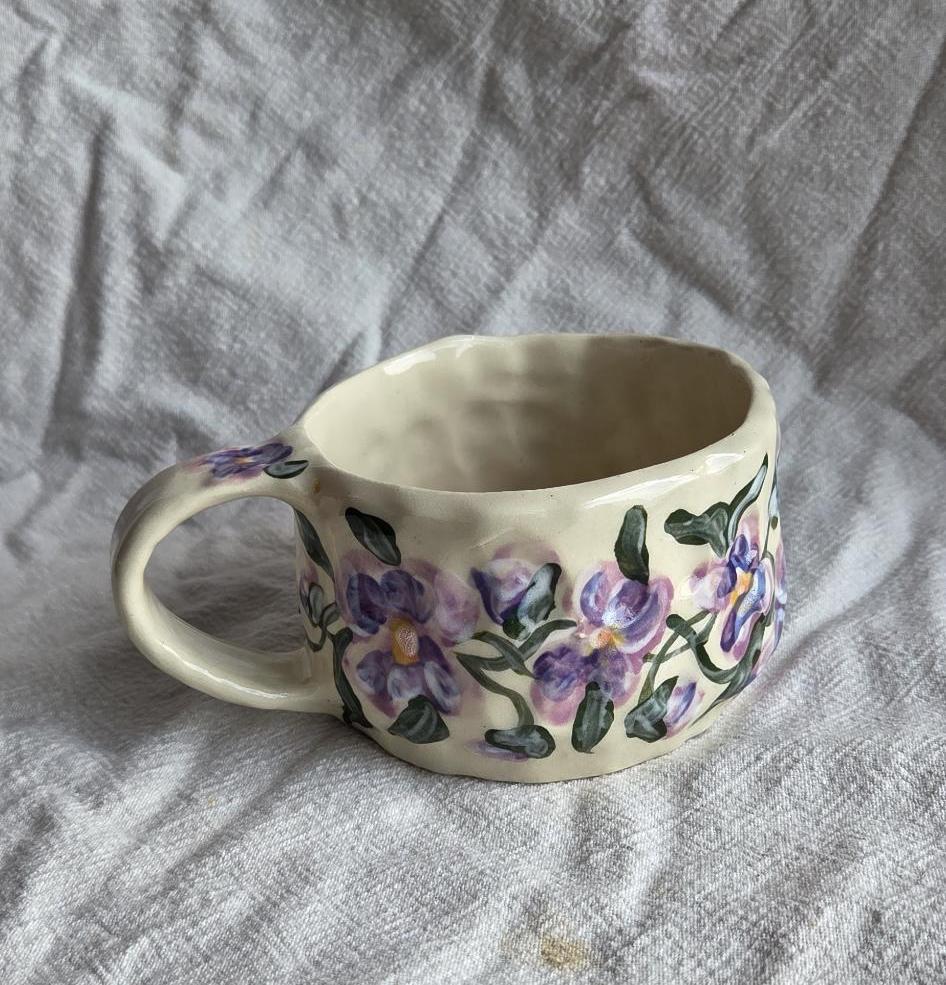 Short & Stout Mug - Purple Pansy Season - SECONDS SALE