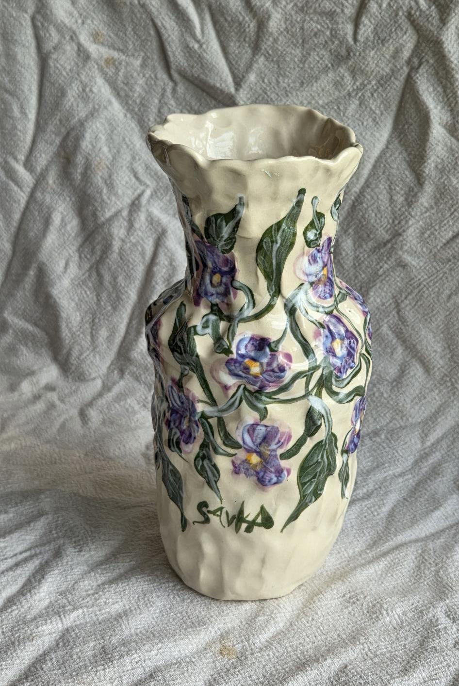 Vase - Purple Pansy - SECONDS SALE