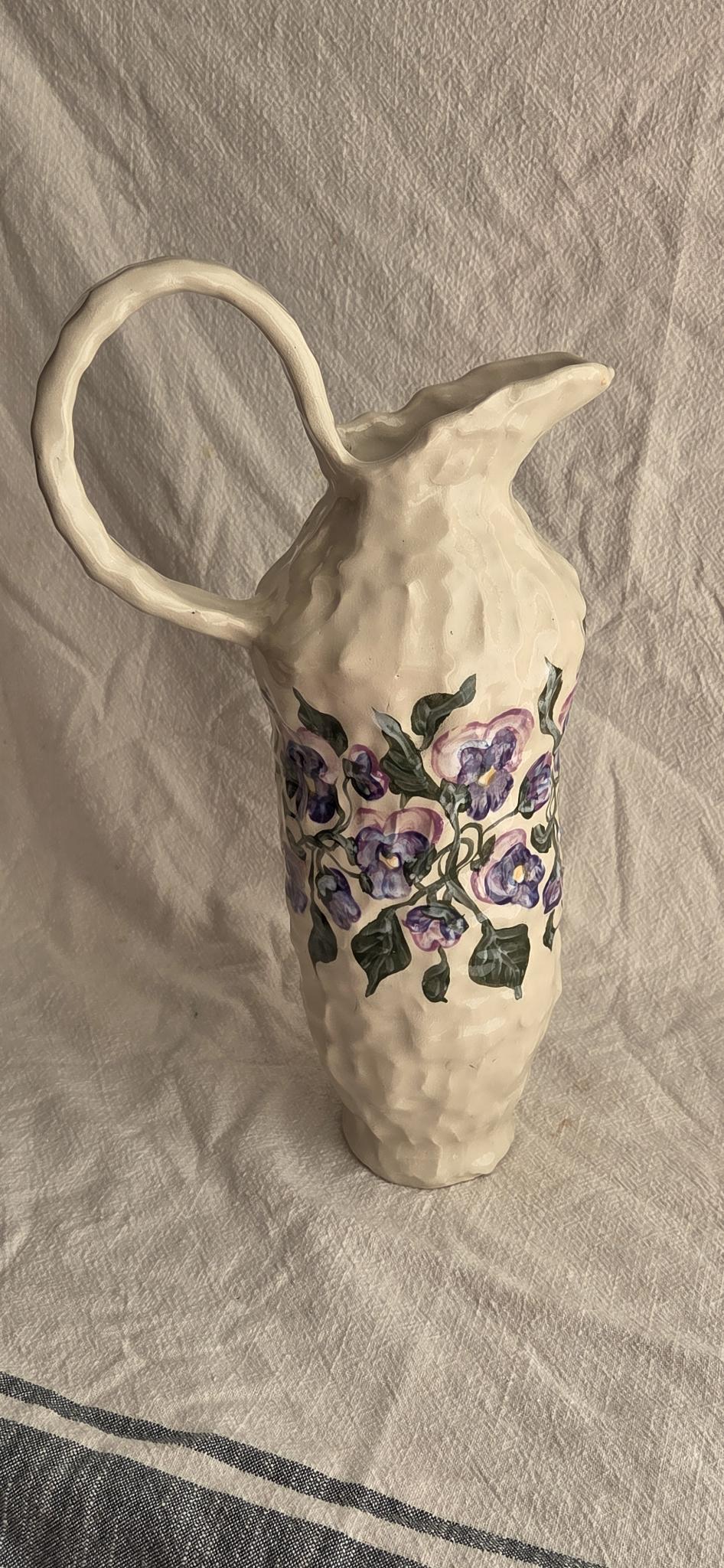 Pitcher - Purple Pansies