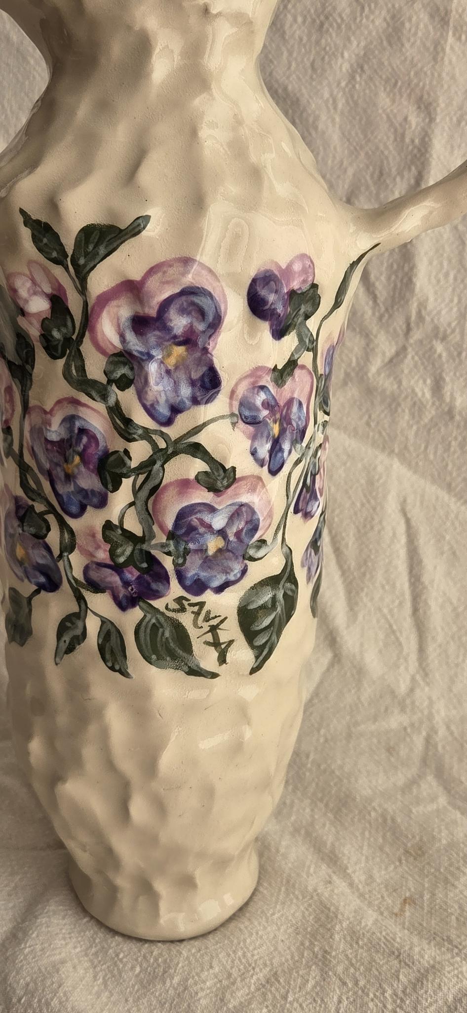 Pitcher - Purple Pansies