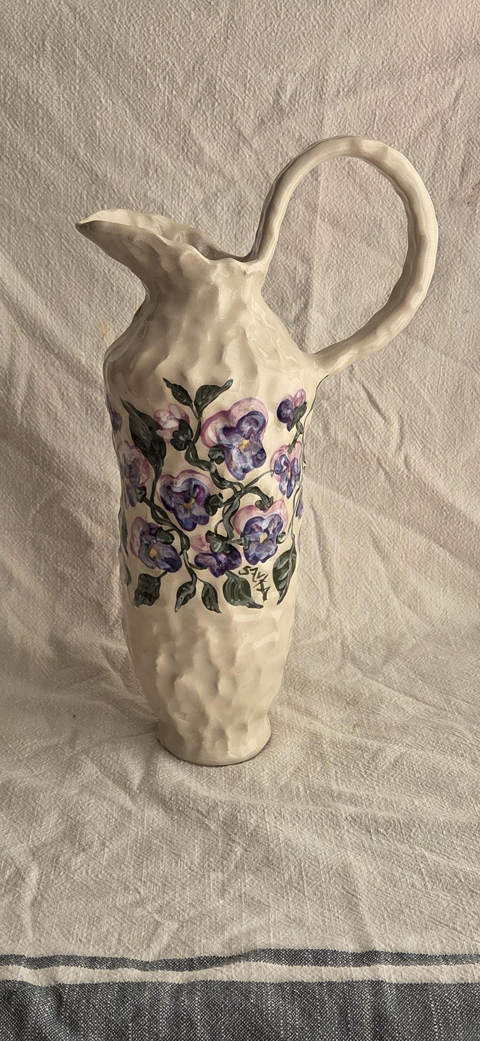 Pitcher - Purple Pansies
