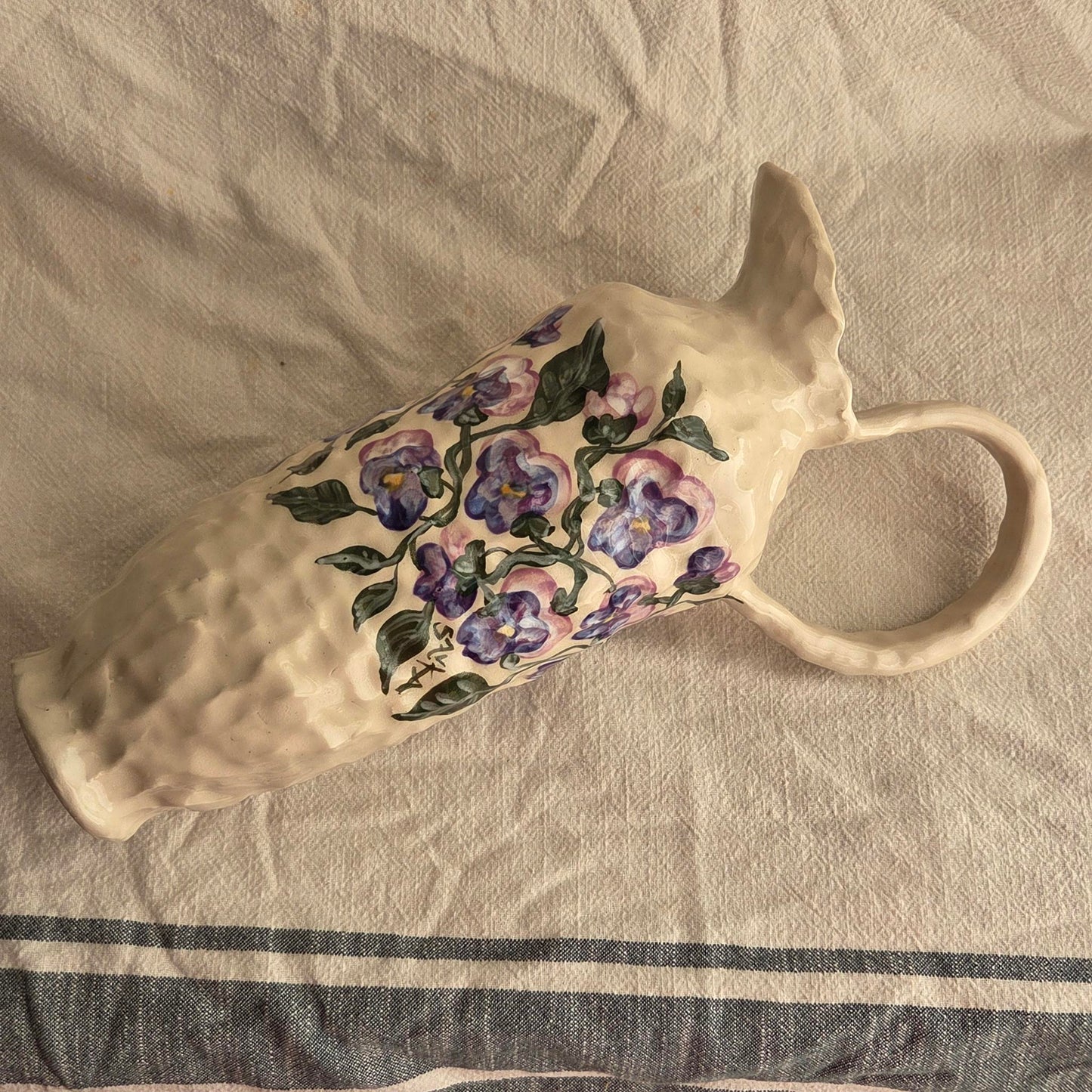Pitcher - Purple Pansies