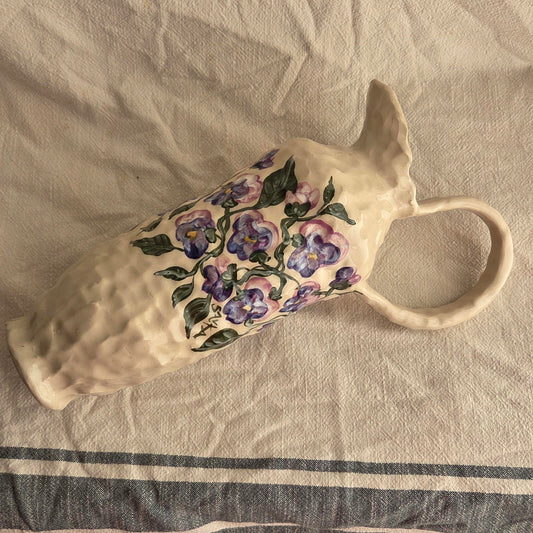 Pitcher - Purple Pansies
