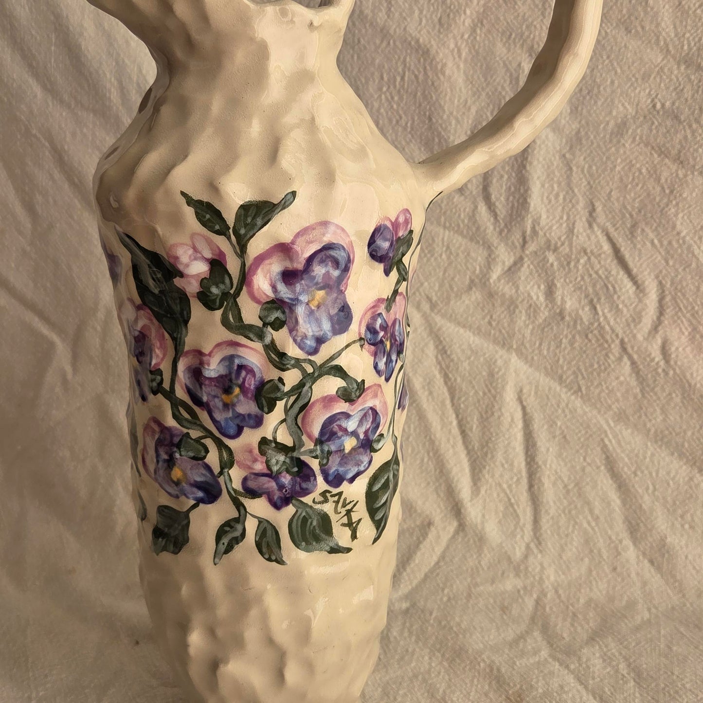 Pitcher - Purple Pansies