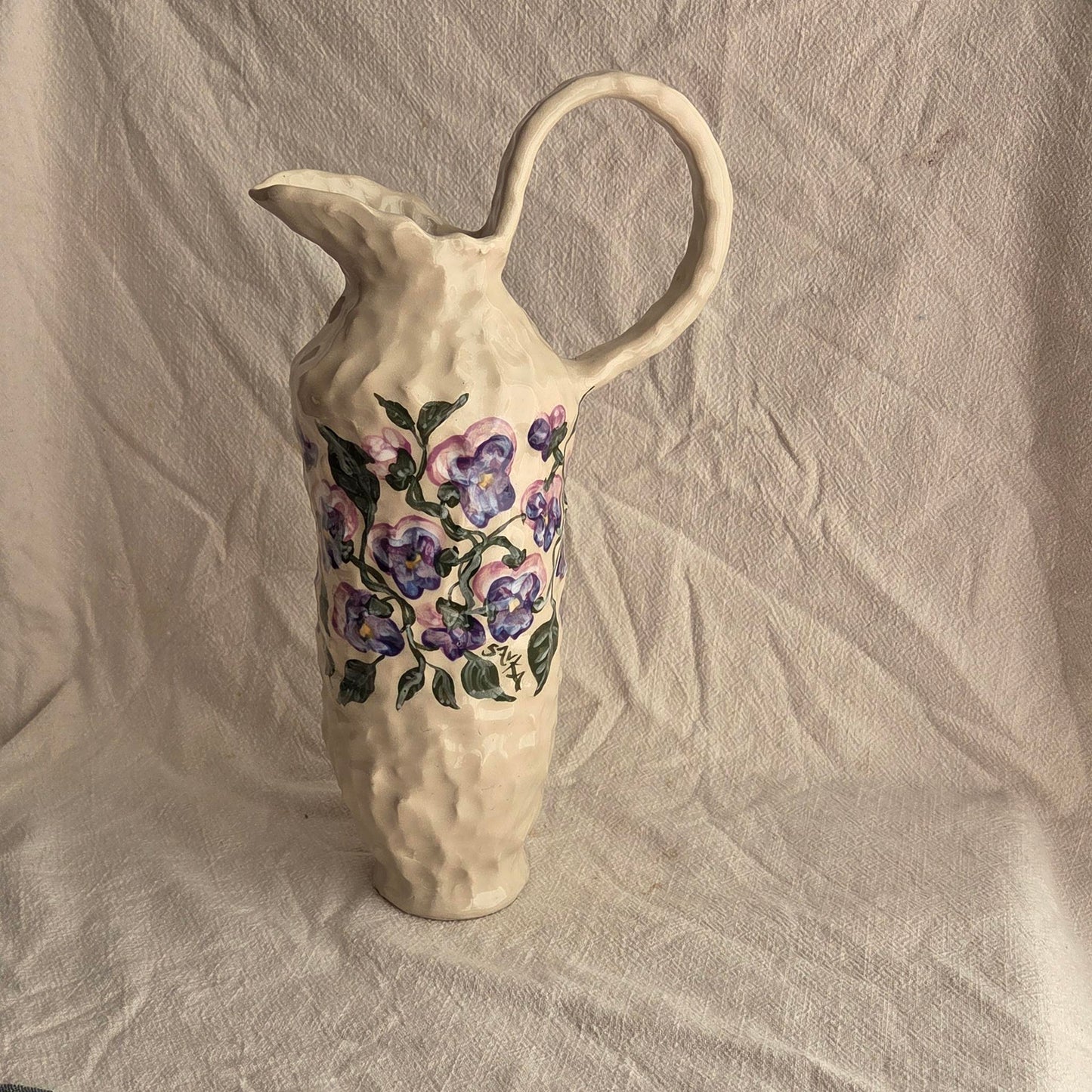 Pitcher - Purple Pansies