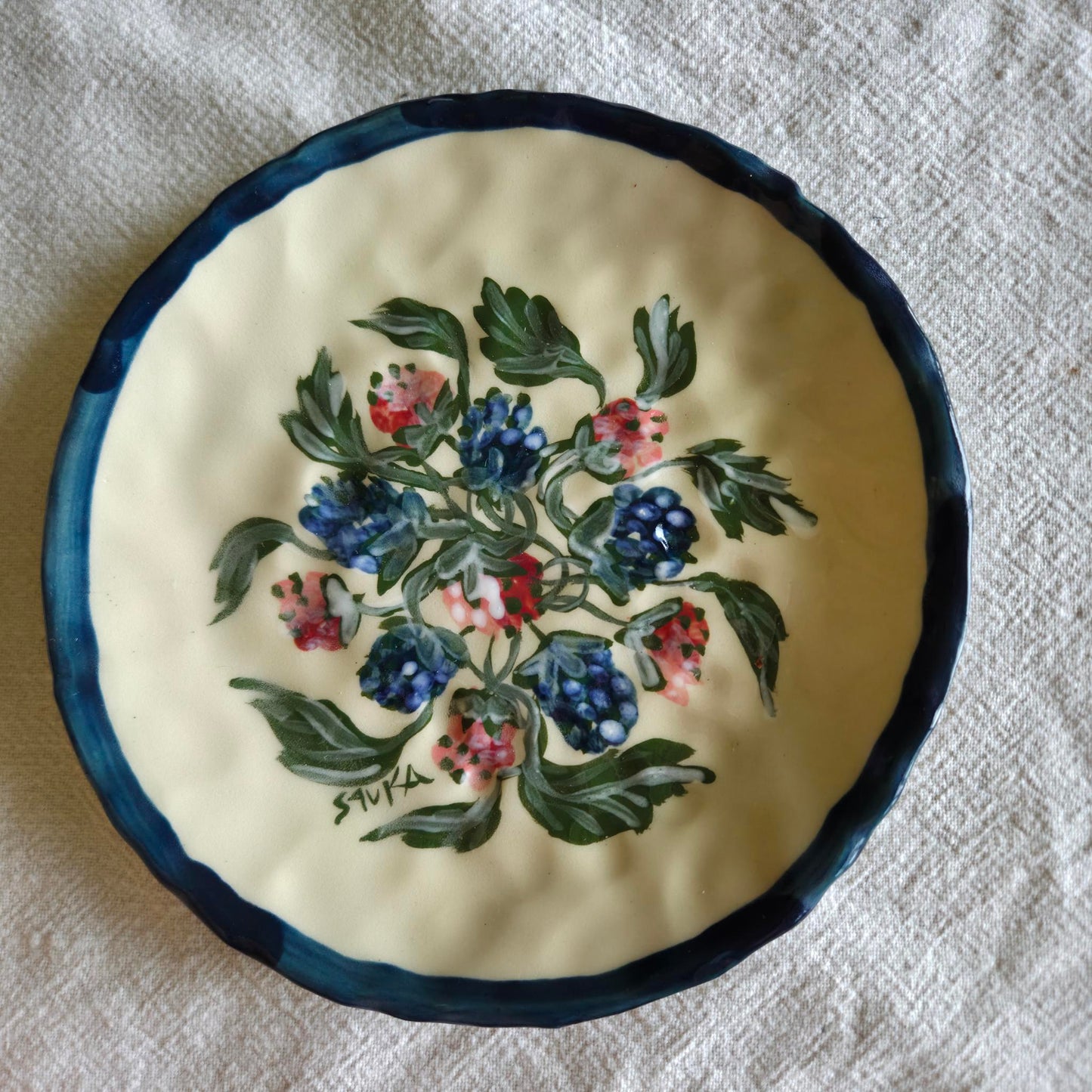 Stackable 6.5" Plate(s) - Berries & Pansies