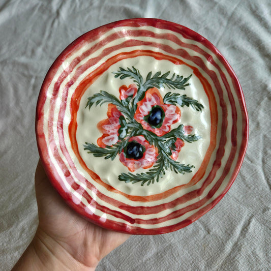Stackable 6.5" Plate(s) - Poppy Bouquet - SECONDSALE