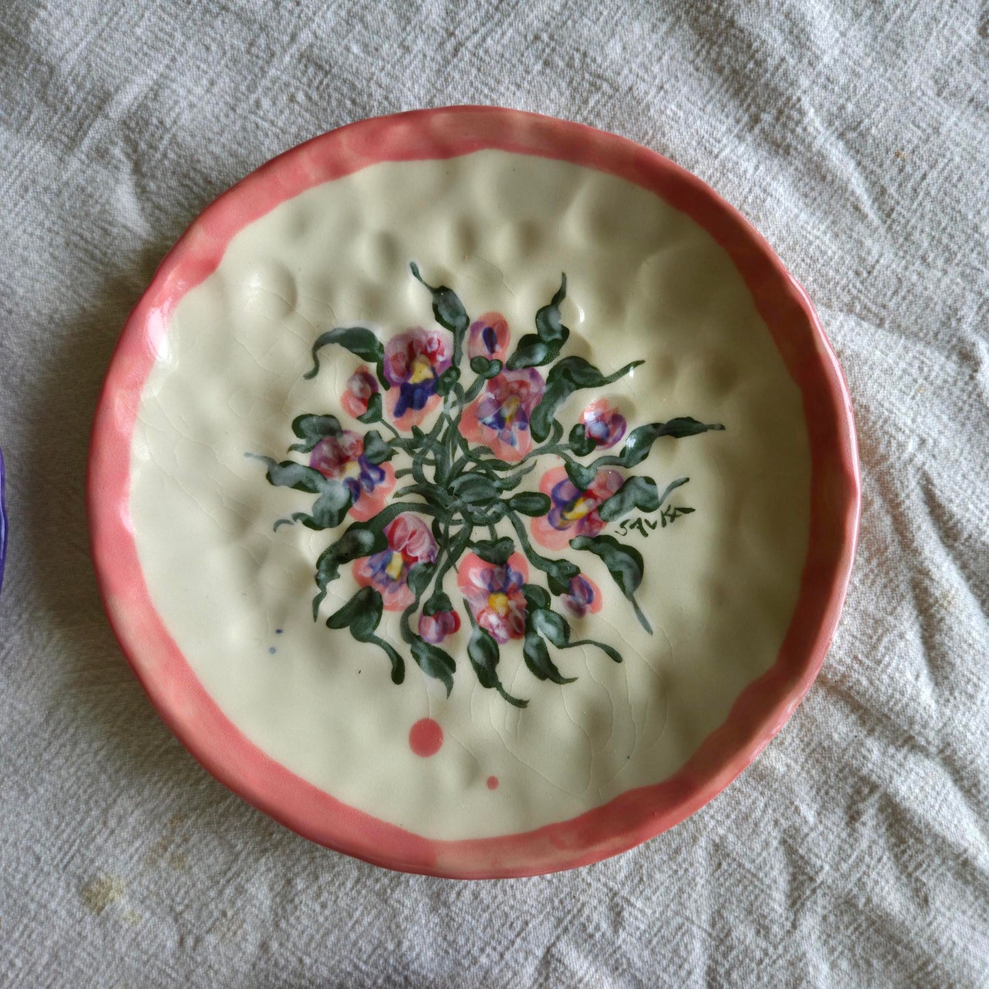 Stackable 6.5" Plate(s) - Pansies & Blueberries