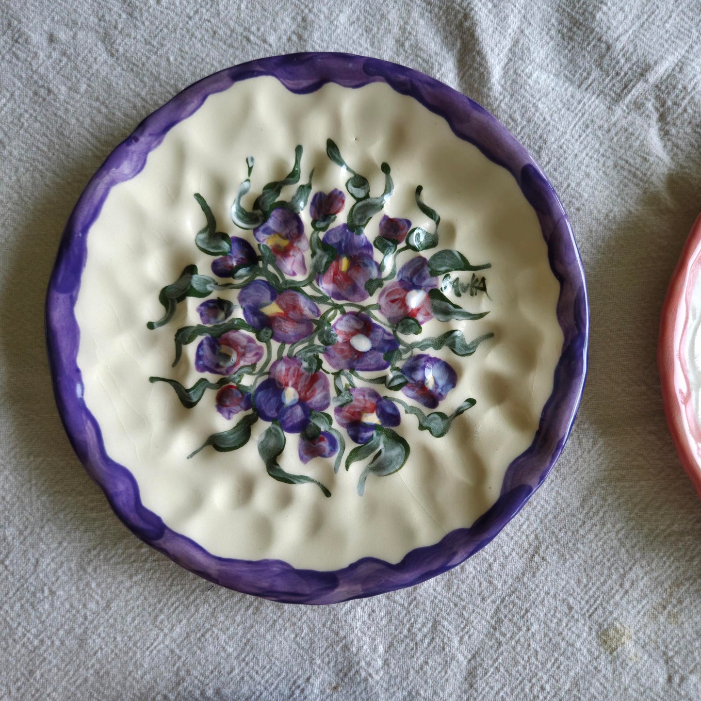 Stackable 6.5" Plate(s) - Pansies & Blueberries