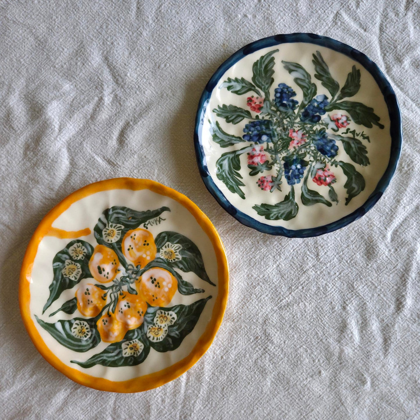 Stackable 6.5" Plate(s) - Clementines & Blackberries