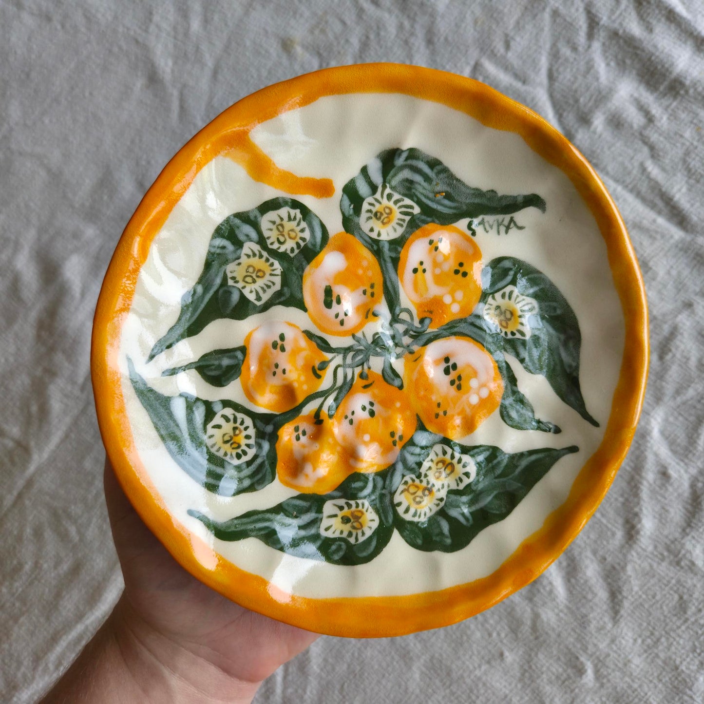 Stackable 6.5" Plate(s) - Clementines & Blackberries