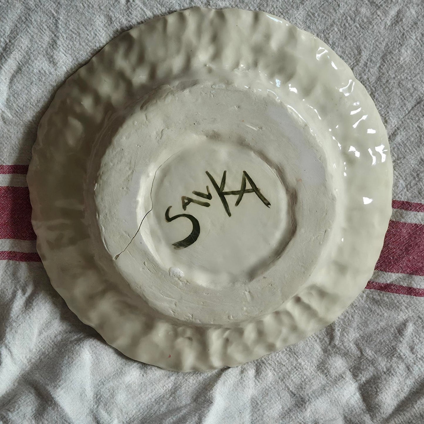 Large Handbuilt Platter - KITTY MOUSE PUMPKIN PATCH - SECONDSALE
