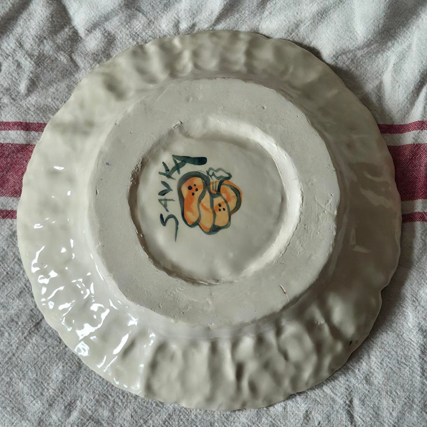 Large Handbuilt Platter - KITTY MOUSE GHOST PUMPKIN PATCH - SECONDSALE