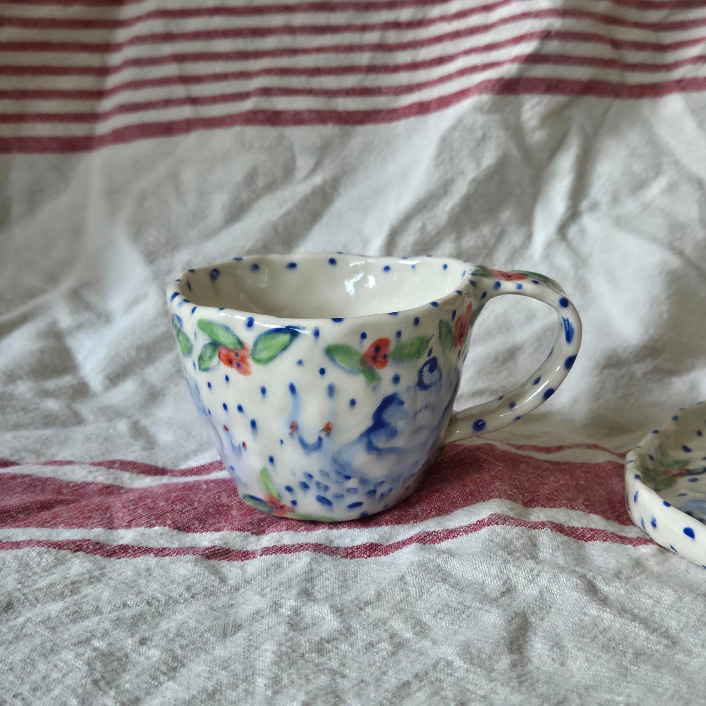 Teacup & Dish Set - Blue Snails Teacup & Dish - SECONDS SALE
