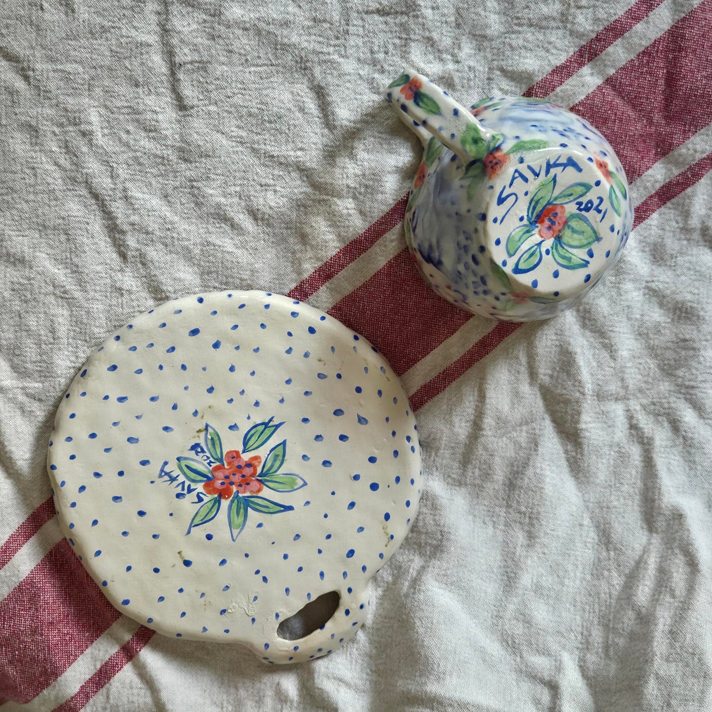 Teacup & Dish Set - Blue Snails Teacup & Dish - SECONDS SALE