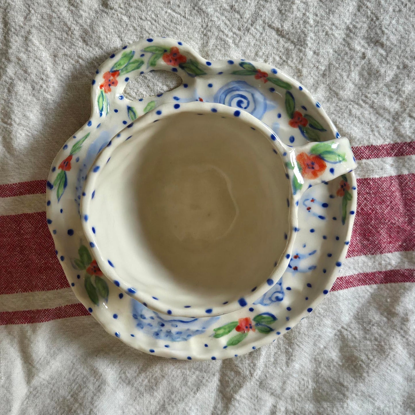Teacup & Dish Set - Blue Snails Teacup & Dish - SECONDS SALE