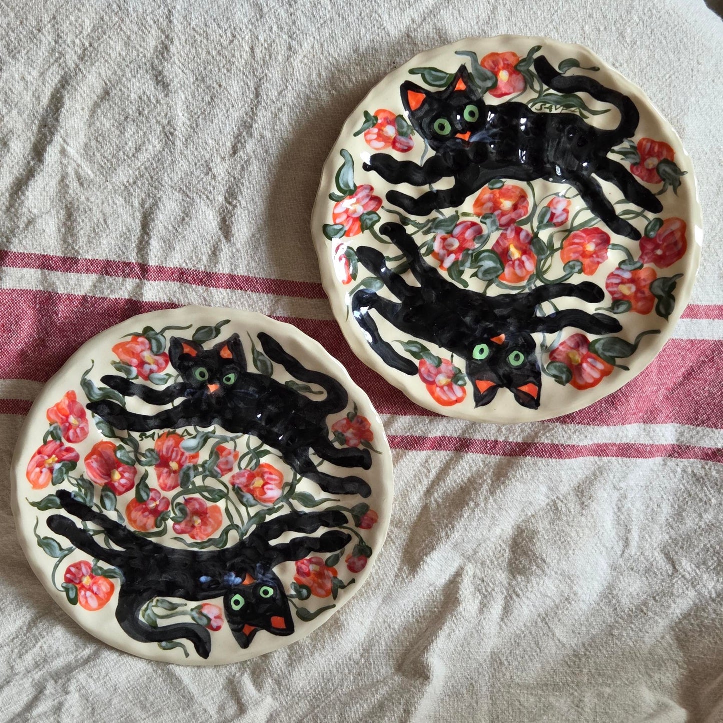 Stackable 6.5" Plate(s) - Prancing Kitties