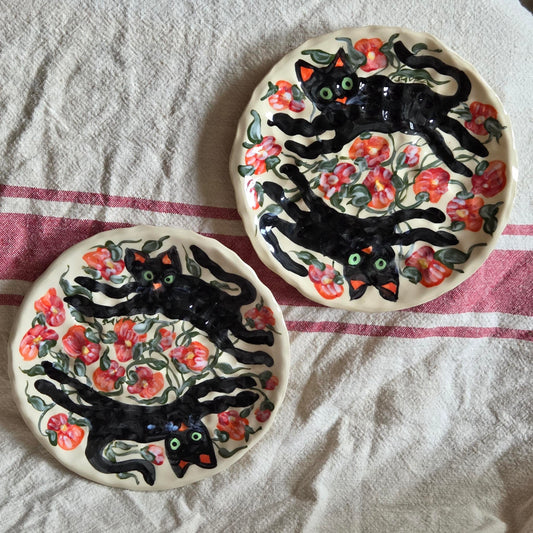 Stackable 6.5" Plate(s) - Prancing Kitties