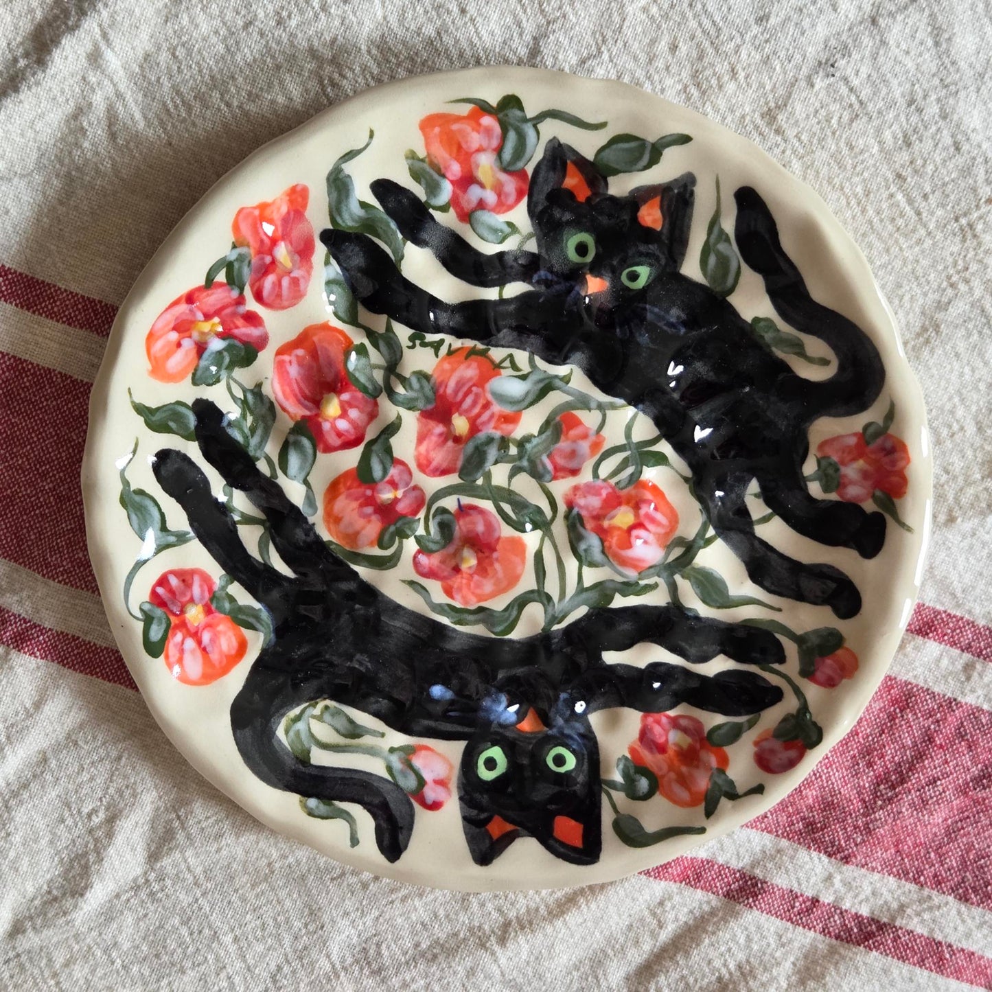 Stackable 6.5" Plate(s) - Prancing Kitties