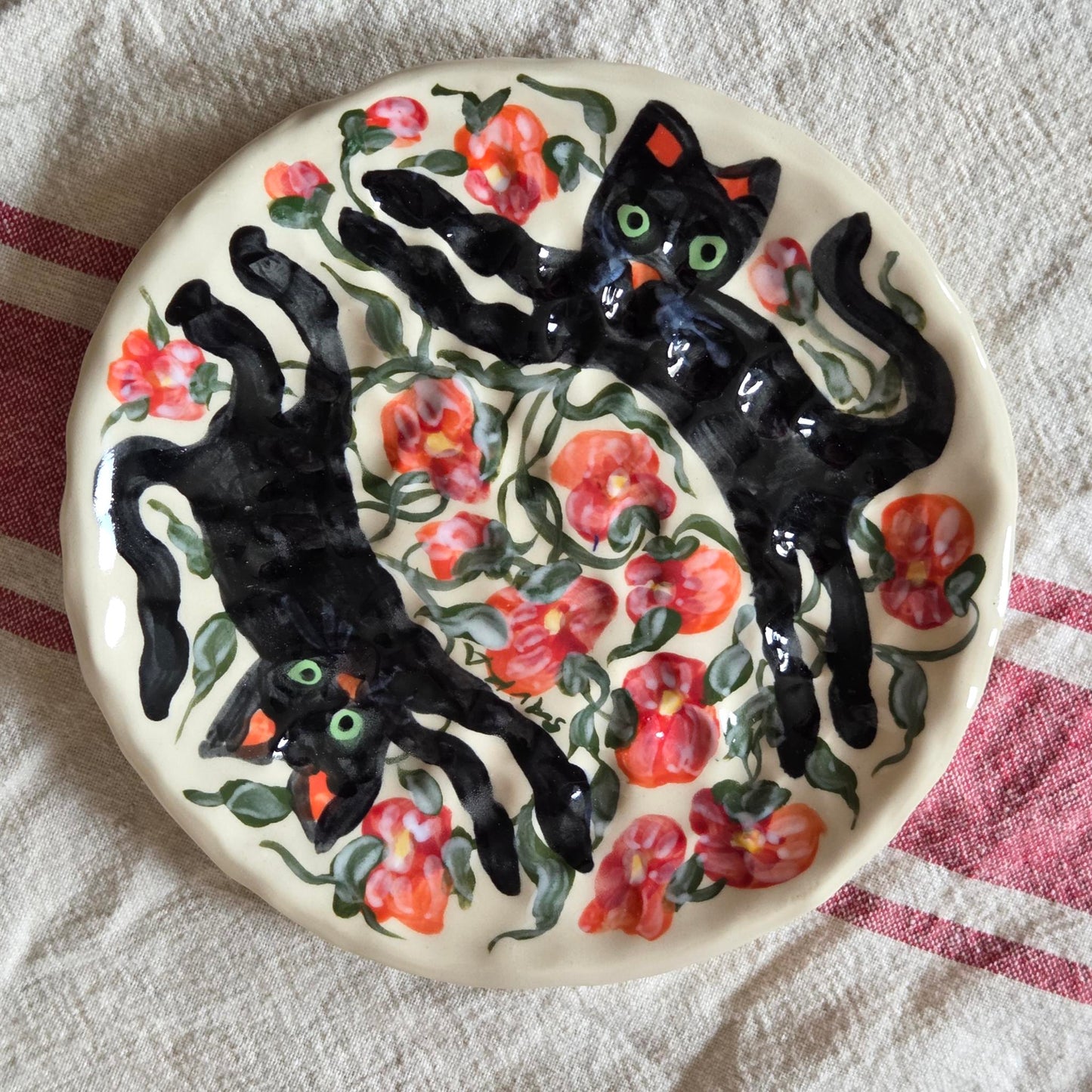 Stackable 6.5" Plate(s) - Prancing Kitties