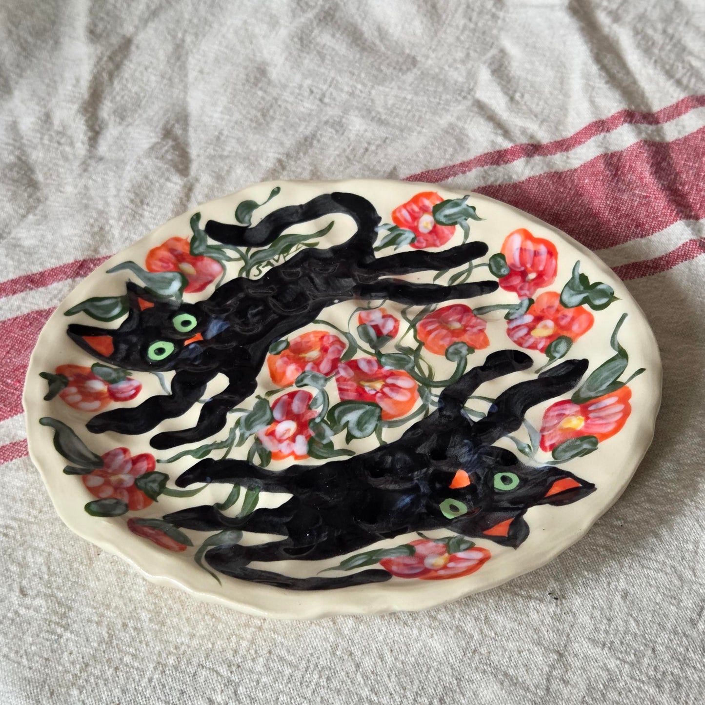 Stackable 6.5" Plate(s) - Prancing Kitties