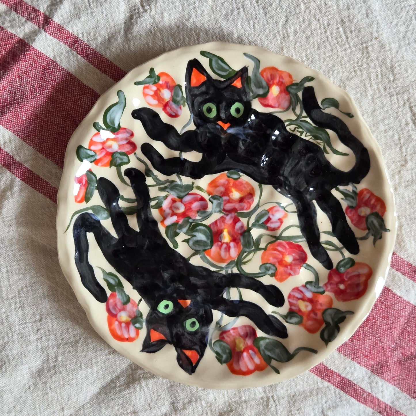 Stackable 6.5" Plate(s) - Prancing Kitties