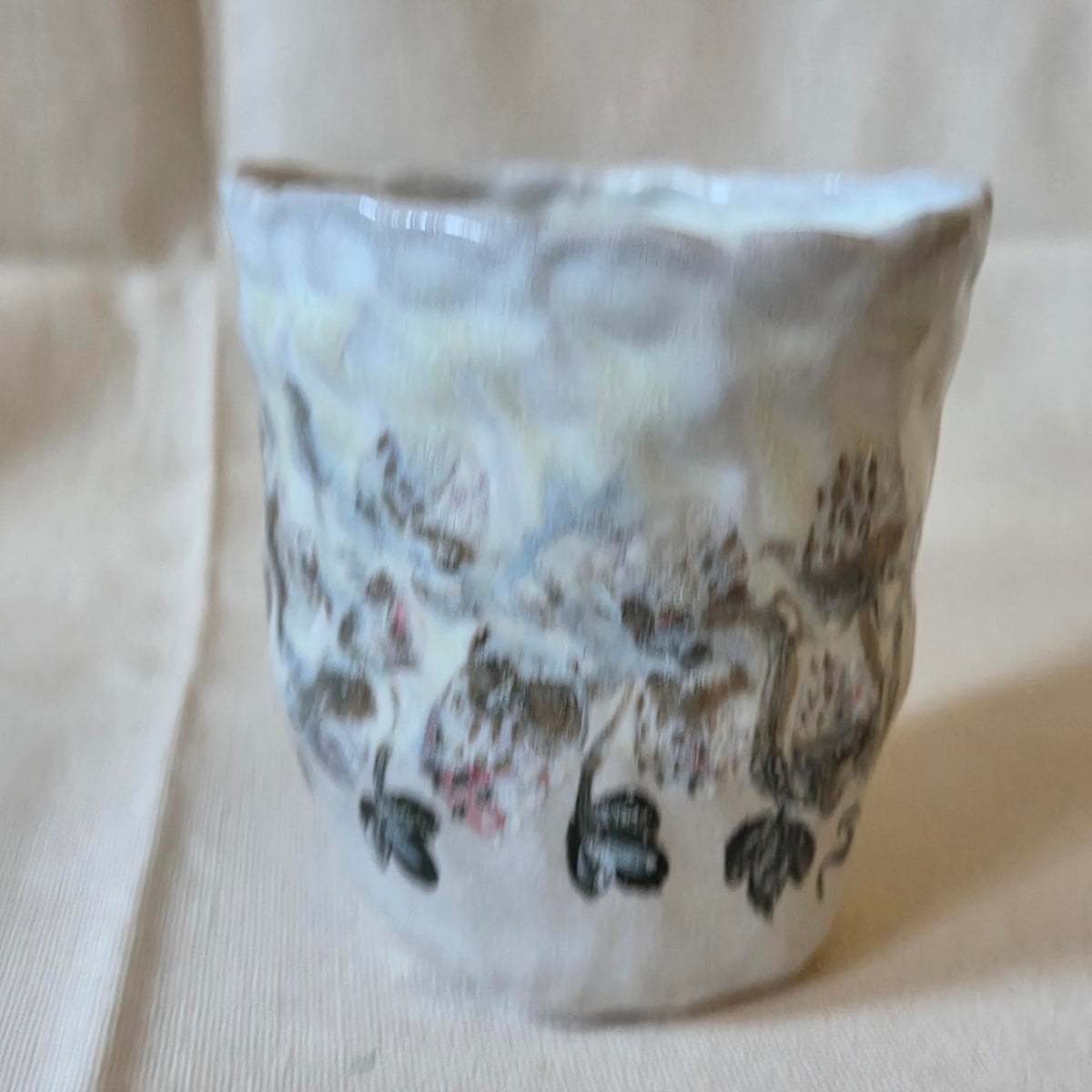 Coil-built Mug - Woodfired / Soda - Strawberry Season i