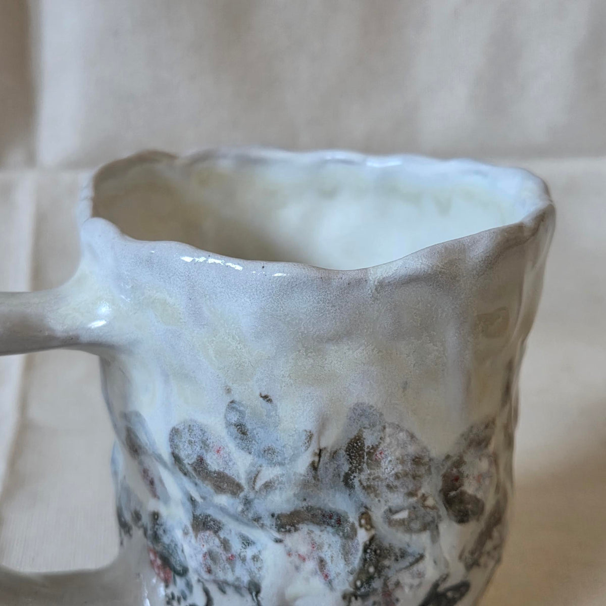 Coil-built Mug - Woodfired / Soda - Strawberry Season i